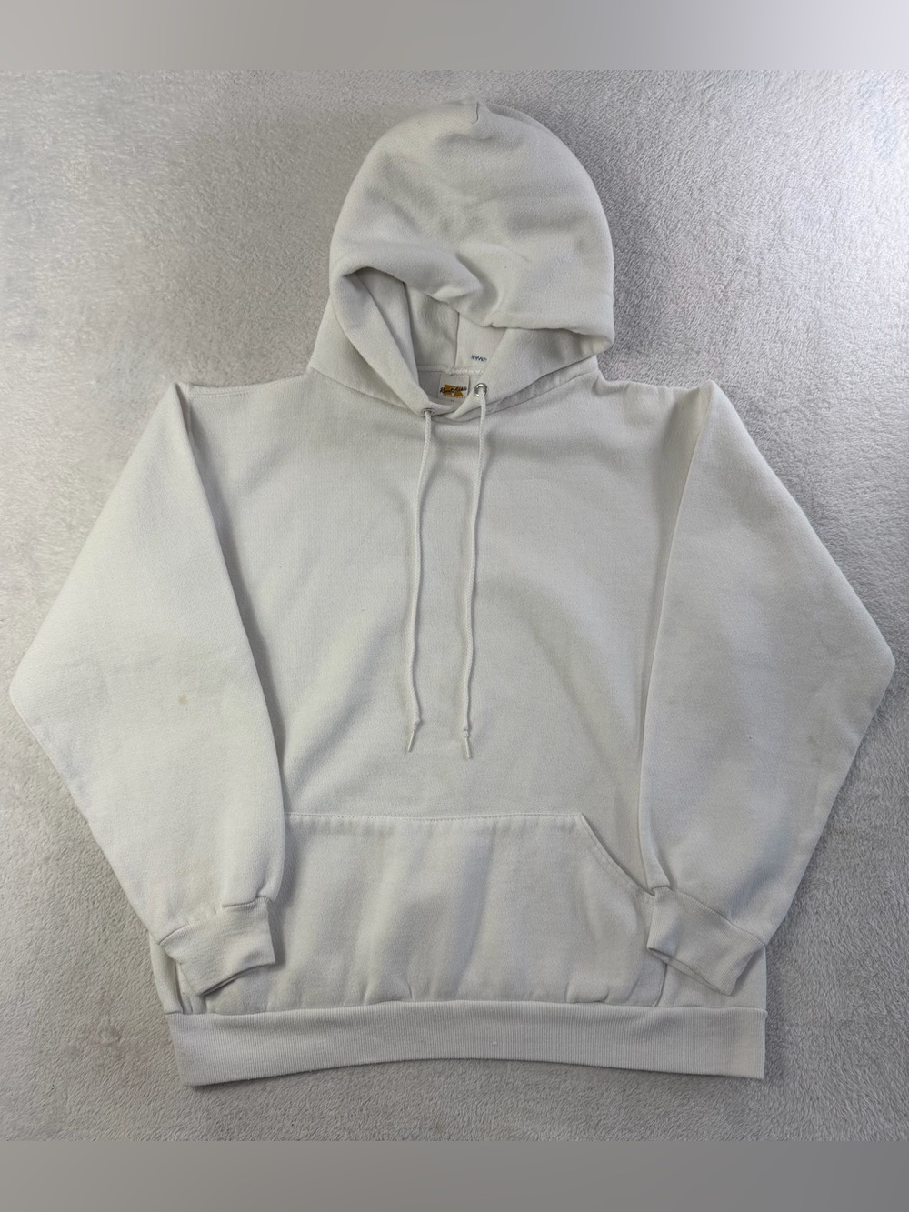 Vintage 70s Russell Athletic Gold Tag White Hoodie Made USA M